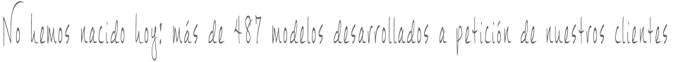 No hemos nacido hoy: más de 487 modelos desarrollados a petición de nuestros clientes No hemos nacido hoy: más de 487 modelos desarrollados a petición de nuestros clientes
